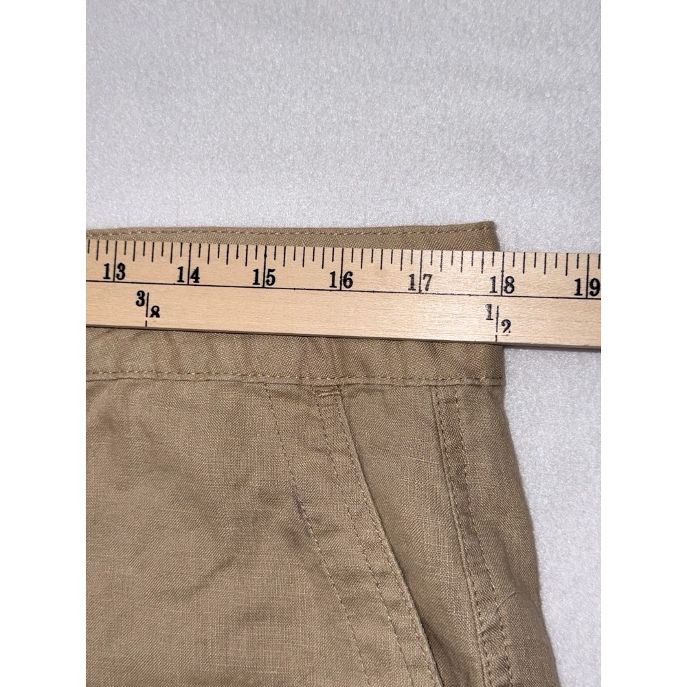 Lauren Ralph Lauren Jovonie 100% Linen Wide Leg Birch Tan Pants Sz 12 - Picture 8 of 13